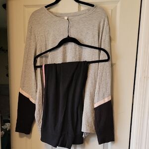 Gray and Black Women's Lounge Set